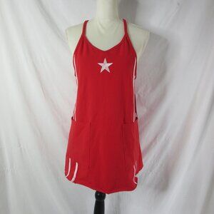 Vinyl Threads Active Summer Dress Star Side Striped Dress Red Jersey Size XL NWT